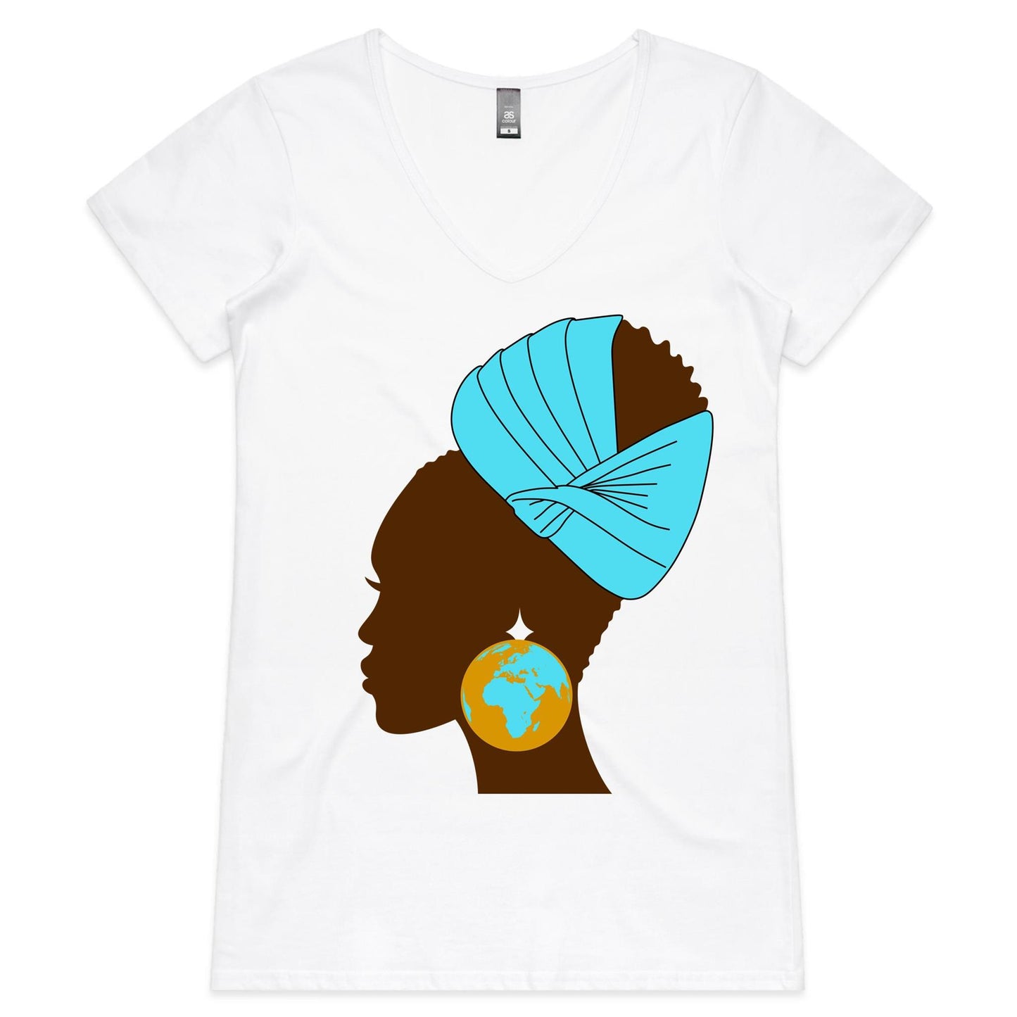 Head Wrap Womens V-Neck T-Shirt